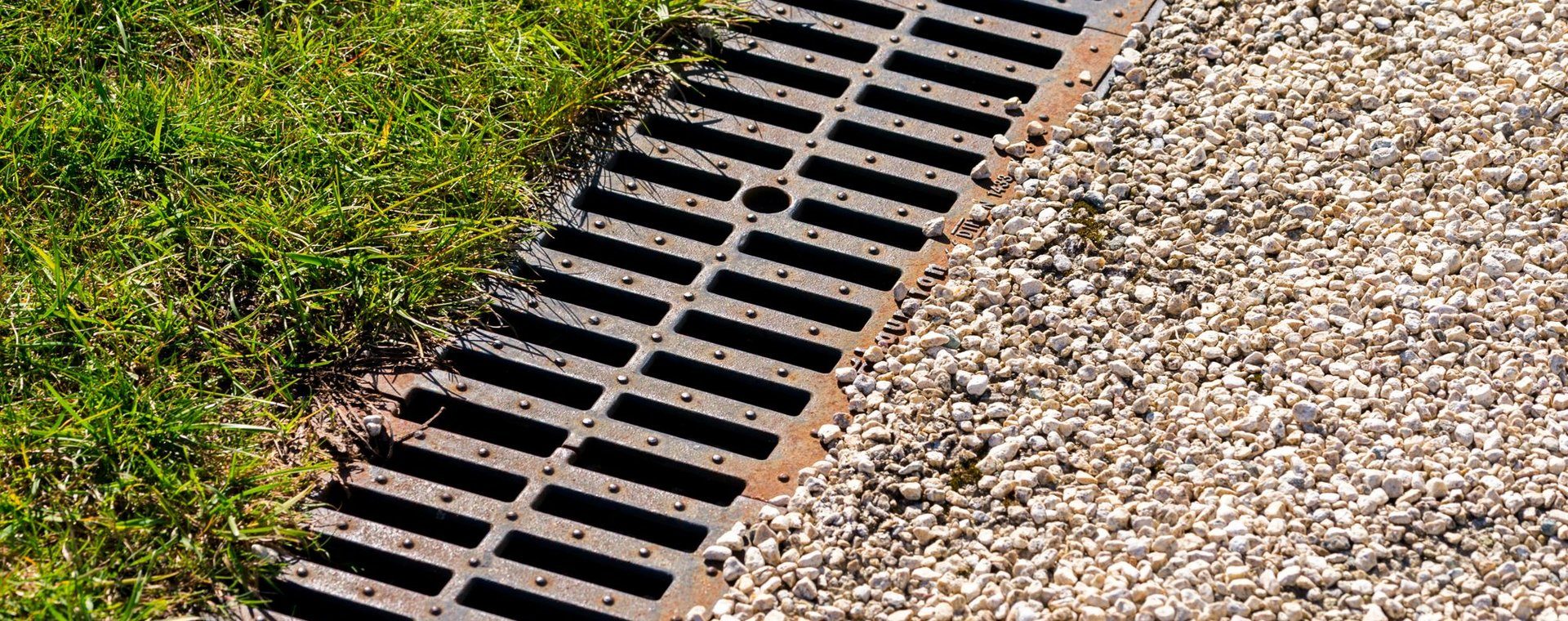 Drainage channel beside a driveway
